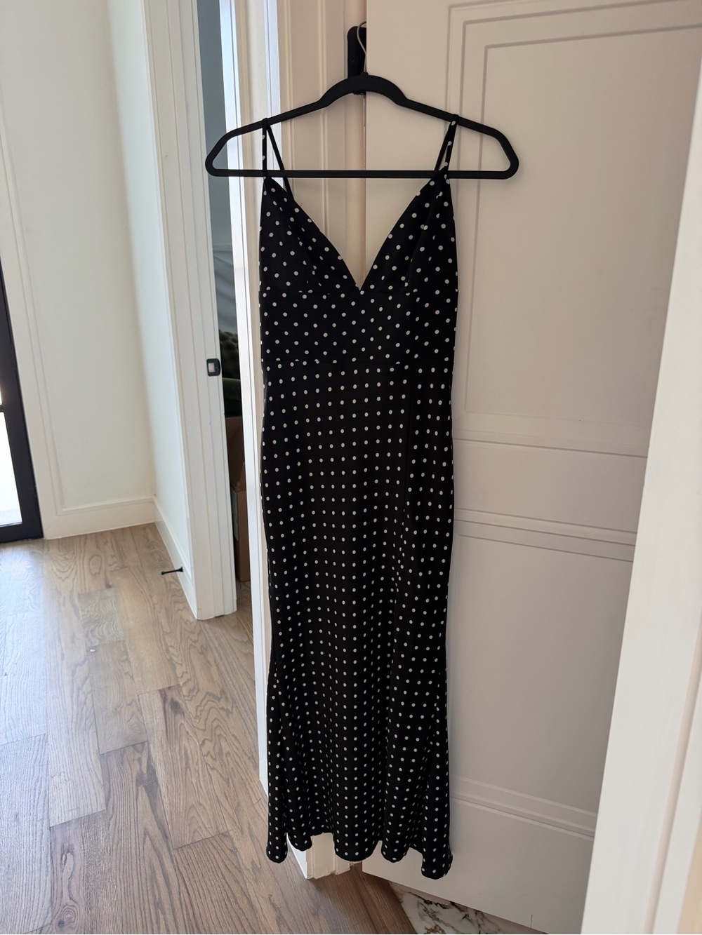 Line & Dot Black Polka Dot Maxi Slip Dress